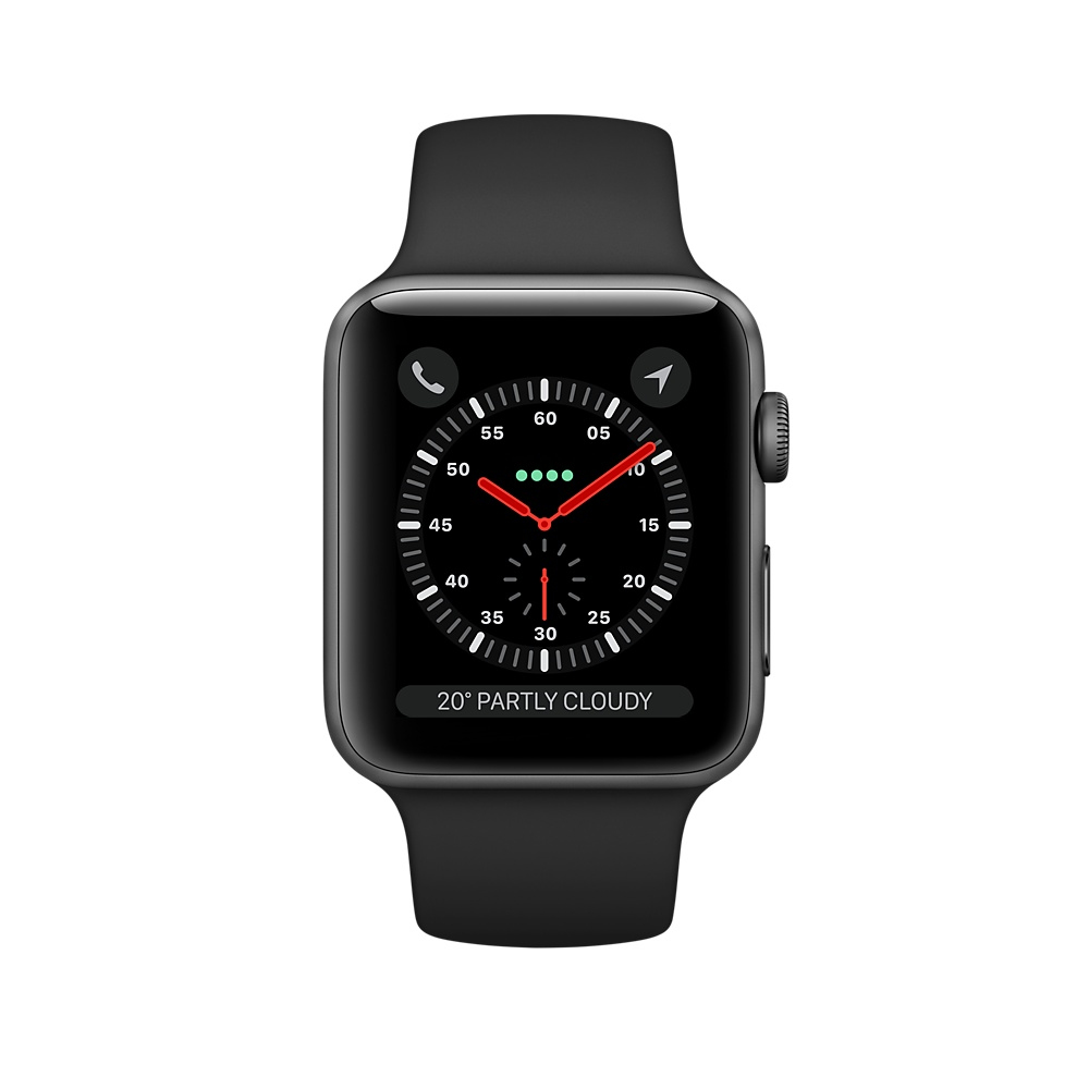 Mqjp2lla 325 Apple Watch Series 3 Gps Cellular 38mm Space Gray Aluminum Case With Black 