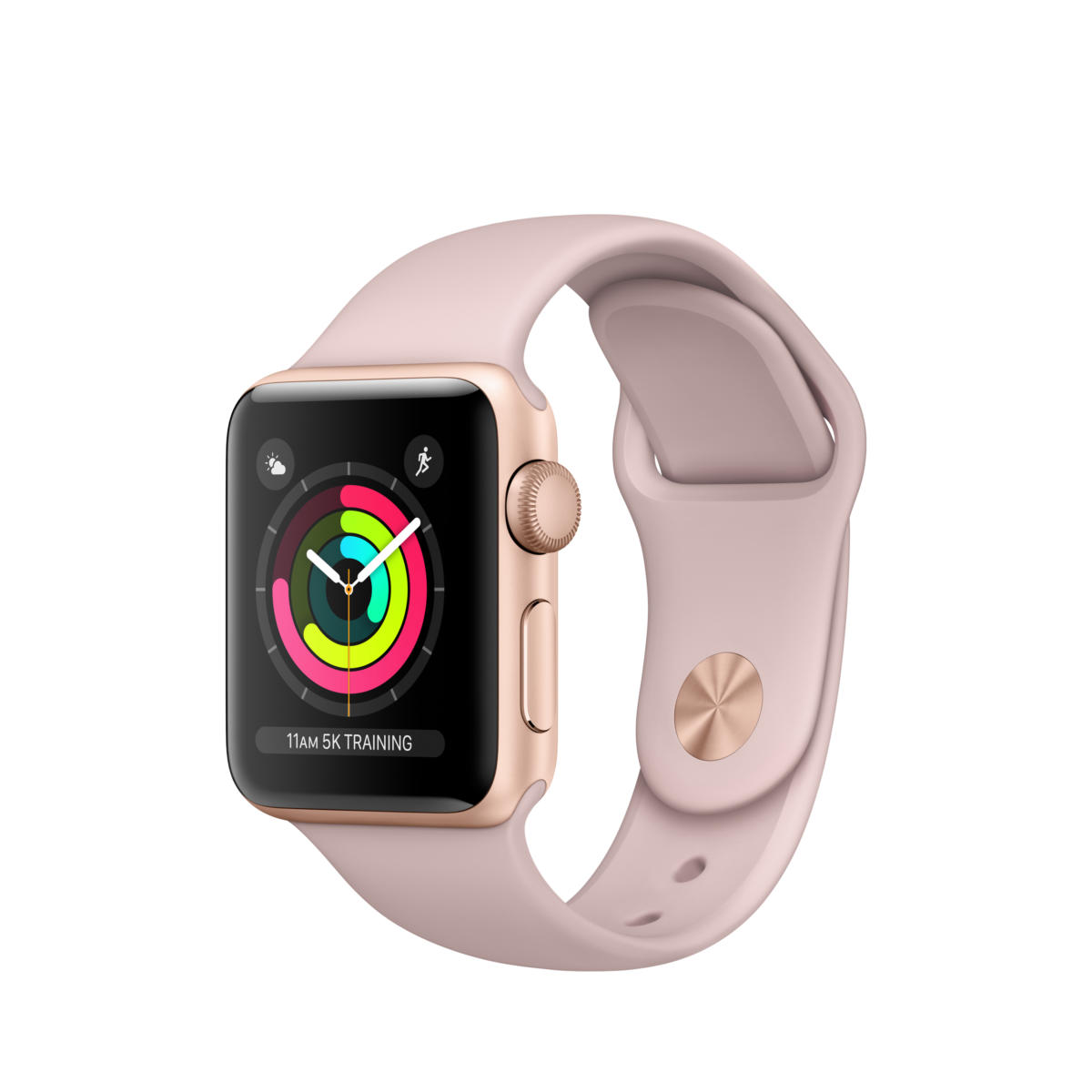 Apple Watch Series 3 38mm GPS Gold Aluminum Case with Pink Sand Sport Band  - MQKW2LL/A-R