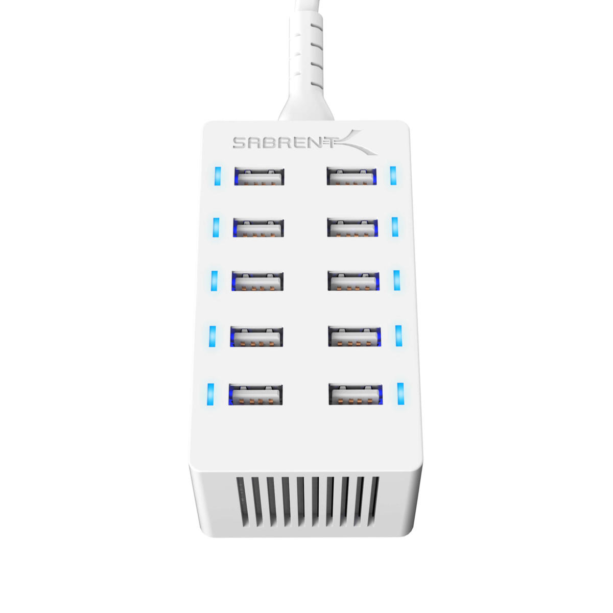 60 Watt (12 Amp) 10-Port Smart USB Rapid Charger - Sabrent