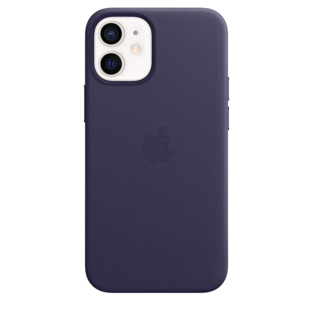 iphone 12 mini leather case with magsafe - deep violet